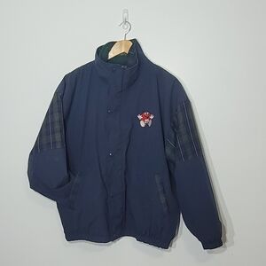 Vintage Oversized Men's M&M Removable Layer Blue Green Plaid Jacket Retro